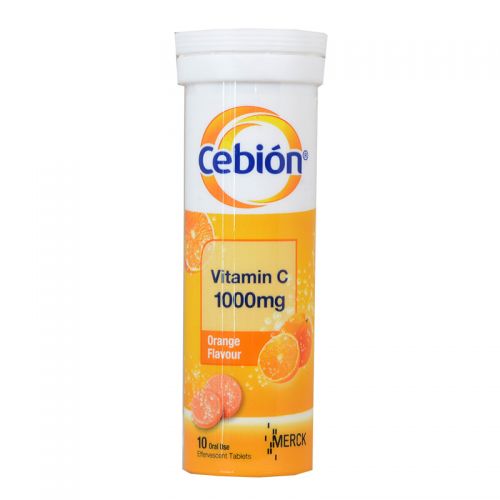 Cebion Vitamin C 1000mg 10 Oral Use Effervescent Tablets Orange