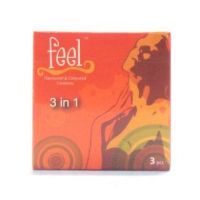 Feel 3 in 1 Condom - 3 Flavoured & Coloured Condoms