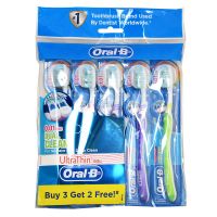 Oral-B 0.01mm Dual Clean For Surface and Deep Clean Toothbrush - 5 Toothbrush (Buy 3 Get 2 Free)