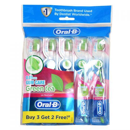 Oral-B 0.01mm Gum Care Green Tea Ultrathin Toothbrush - 5 Toothbrush (Buy 3 Get 2 Free)