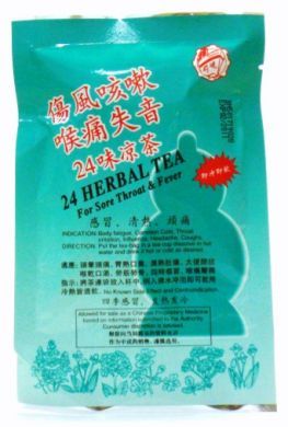 Qian Jin Brand 24 Herbal Tea For Sore Throat & Fever - 2 Pkts X 7 gm