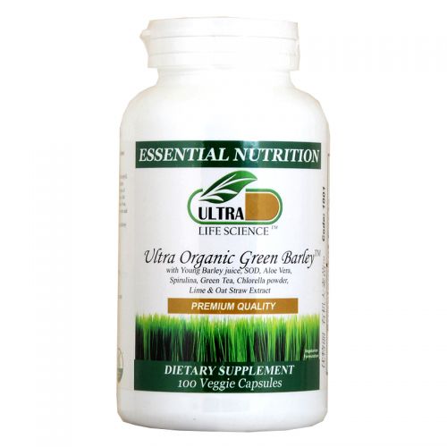 Ultra Life Science Ultra Organic Green Barley - 100 Veggie Capsules